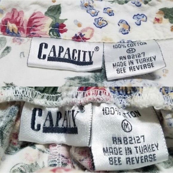 OOAK Vintage Capacity Cottagecore Floral Cotton Belted Two-piece Short Set M - Picture 12 of 12